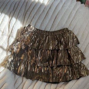 Crewcuts Shiny Gold Tiered Skirt Size 6/7